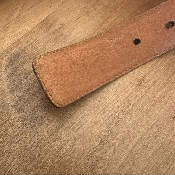 Authentic YSL Yves Saint Laurent Womens Belt 36 Inch 90 Cm Brown Leather Gold - Picture 10 of 16